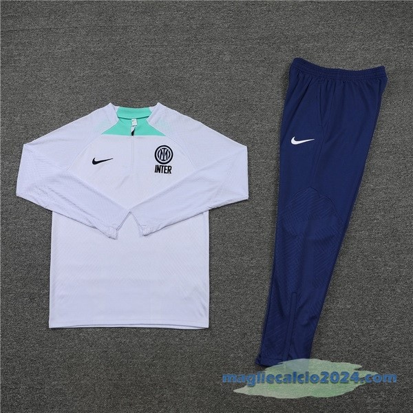 Set Completo Sudadera Formazione Giocatori Inter Milán 2022 2023 Bianco Azul Poco Prezzo