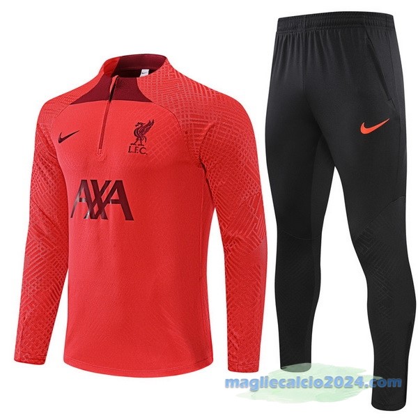 Set Completo Sudadera Formazione Giocatori Liverpool 2022 2023 Rosso Nero Poco Prezzo