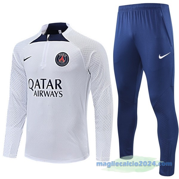 Set Completo Sudadera Formazione Giocatori Paris Saint Germain 2022 2023 Bianco Azul Poco Prezzo