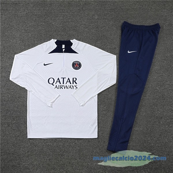 Set Completo Sudadera Formazione Giocatori Paris Saint Germain 2022 2023 Bianco Azul Poco Prezzo