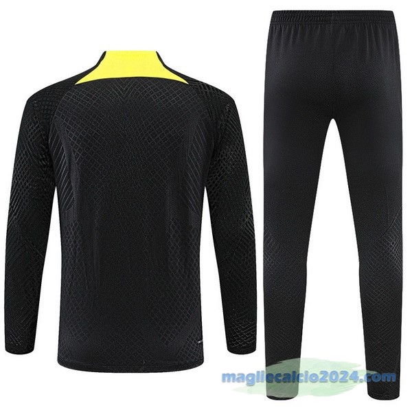 Set Completo Sudadera Formazione Giocatori Paris Saint Germain 2022 2023 Nero II Giallo Poco Prezzo