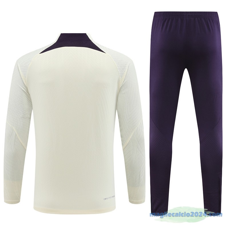 Set Completo Sudadera Formazione Giocatori Paris Saint Germain 2023 2024 Giallo Purpureo Poco Prezzo