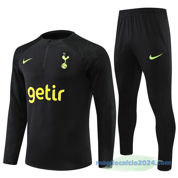 Set Completo Sudadera Formazione Giocatori Tottenham Hotspur 2022 2023 Nero Poco Prezzo