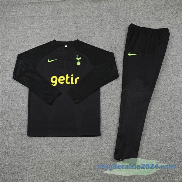 Set Completo Sudadera Formazione Giocatori Tottenham Hotspur 2022 2023 Nero Poco Prezzo