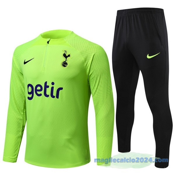 Set Completo Sudadera Formazione Giocatori Tottenham Hotspur 2022 2023 Verde I Nero Poco Prezzo