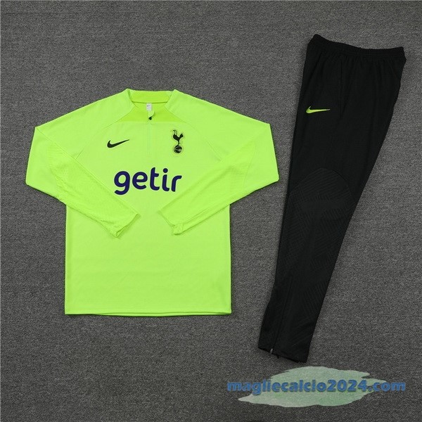 Set Completo Sudadera Formazione Giocatori Tottenham Hotspur 2022 2023 Verde I Nero Poco Prezzo
