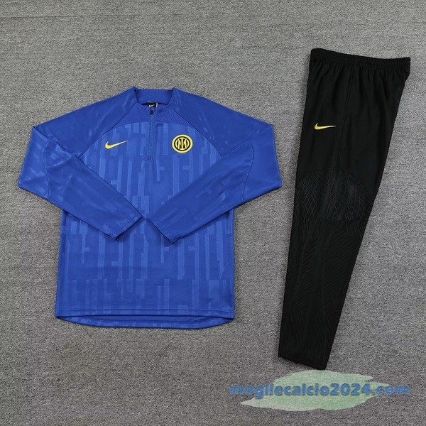 Set Completo Sudadera Formazione Inter Milán 2023 2024 Azul I Nero Poco Prezzo