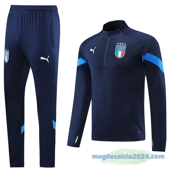 Set Completo Sudadera Formazione Italia 2022 Azul Navy Poco Prezzo