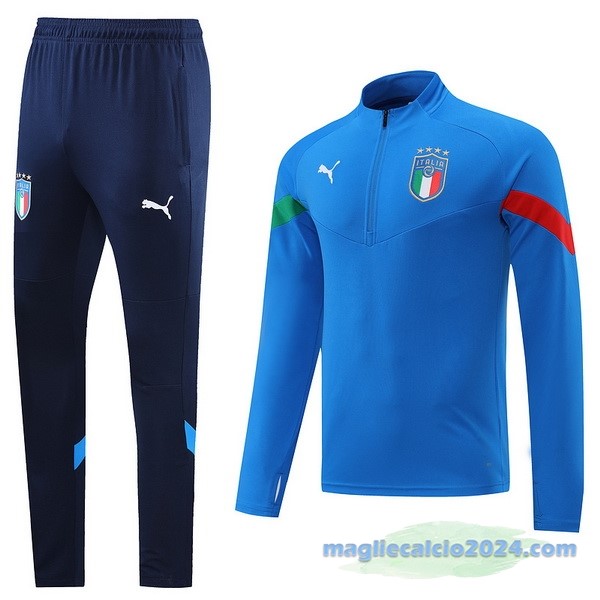 Set Completo Sudadera Formazione Italia 2022 Azul Poco Prezzo