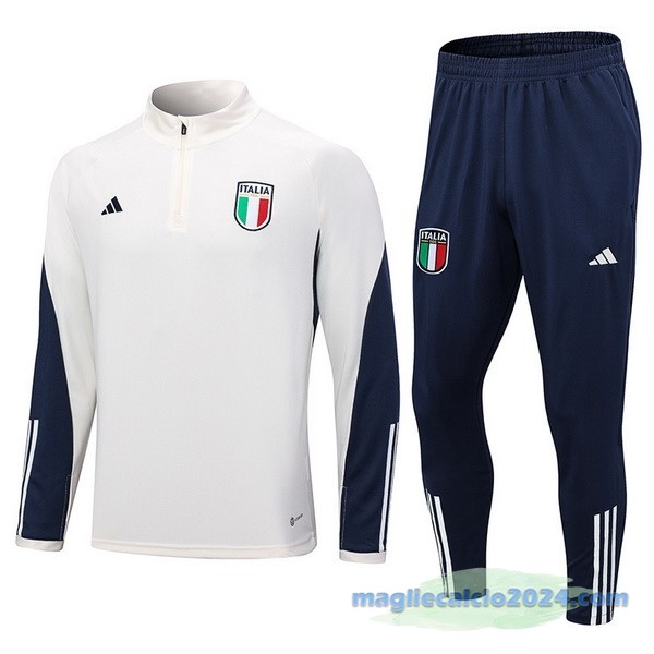 Set Completo Sudadera Formazione Italia 2023 Bianco Azul Navy Poco Prezzo