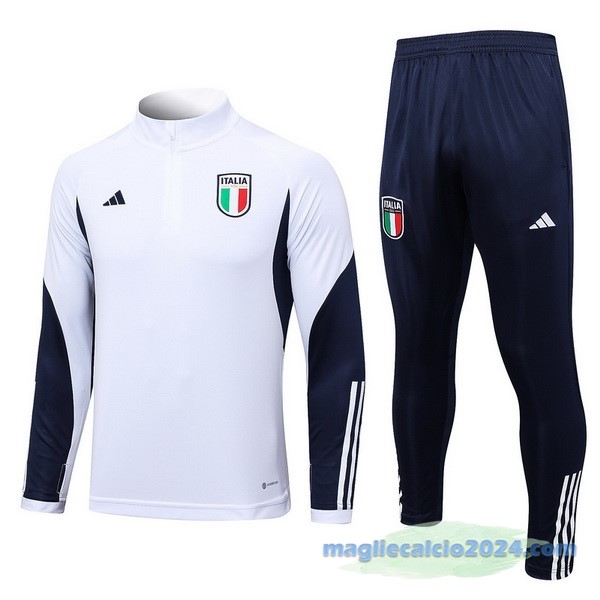 Set Completo Sudadera Formazione Italia 2023 Bianco I Azul Navy Poco Prezzo