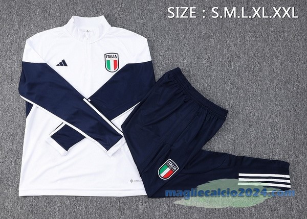 Set Completo Sudadera Formazione Italia 2023 Bianco I Azul Navy Poco Prezzo