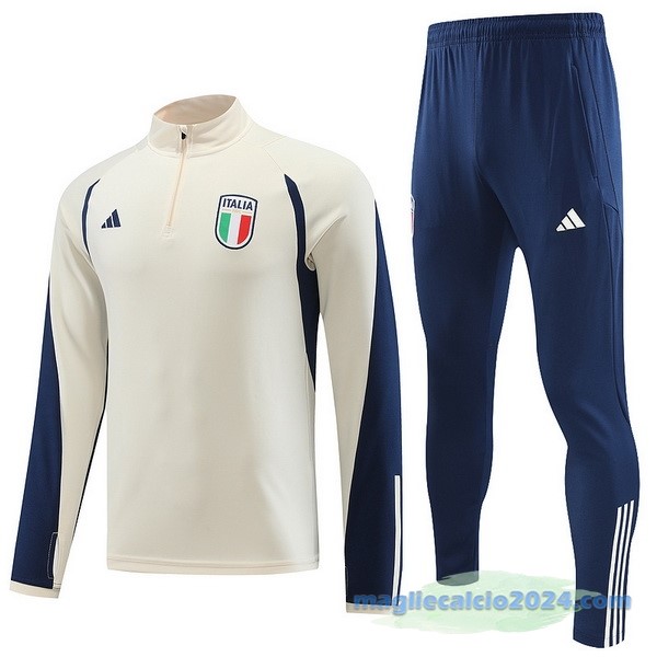 Set Completo Sudadera Formazione Italia 2023 Giallo Azul Poco Prezzo