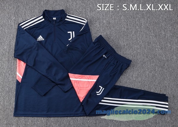 Set Completo Sudadera Formazione Juventus 2022 2023 Azul Navy Rosa Poco Prezzo