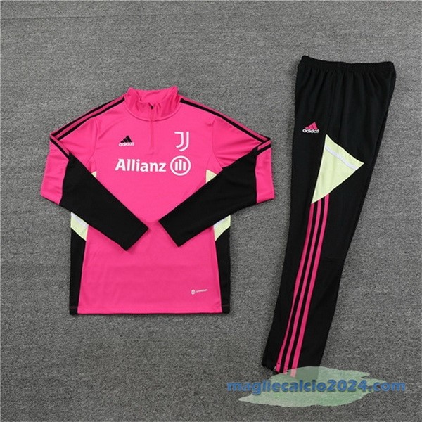 Set Completo Sudadera Formazione Juventus 2022 2023 Rosa Nero Poco Prezzo