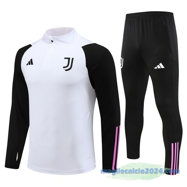 Set Completo Sudadera Formazione Juventus 2023 2024 Bianco I Nero Rosa Poco Prezzo