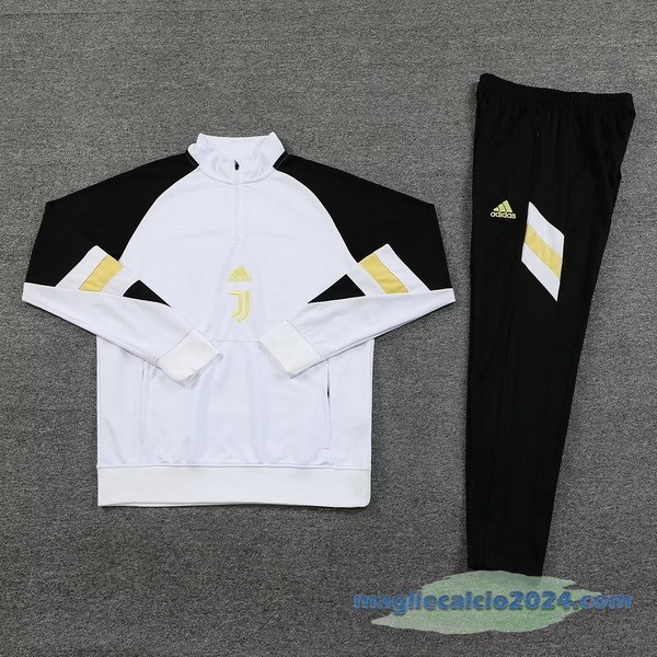 Set Completo Sudadera Formazione Juventus 2023 2024 Bianco Nero Poco Prezzo