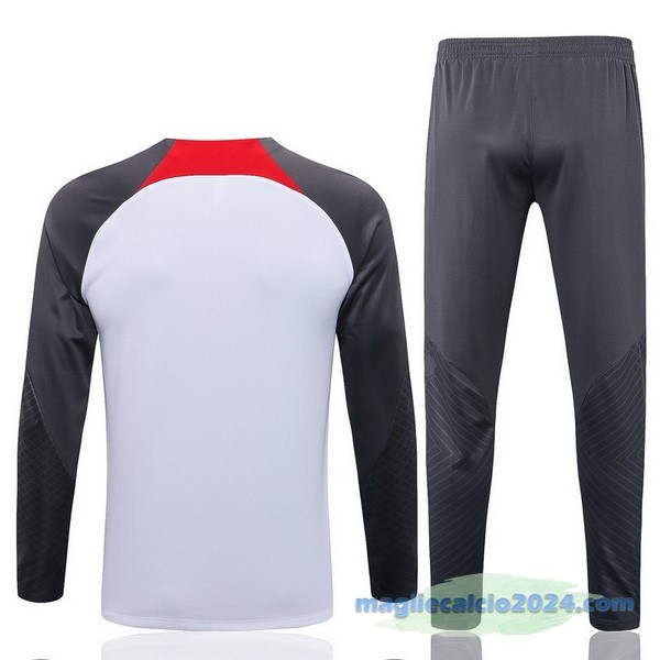 Set Completo Sudadera Formazione Liverpool 2022 2023 Bianco Grigio Poco Prezzo