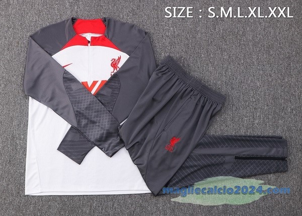 Set Completo Sudadera Formazione Liverpool 2022 2023 Bianco Grigio Poco Prezzo