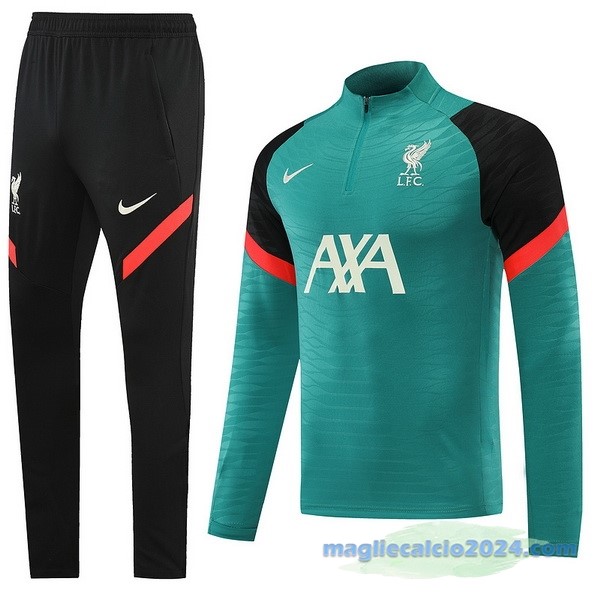 Set Completo Sudadera Formazione Liverpool 2022 2023 Nero Verde Poco Prezzo