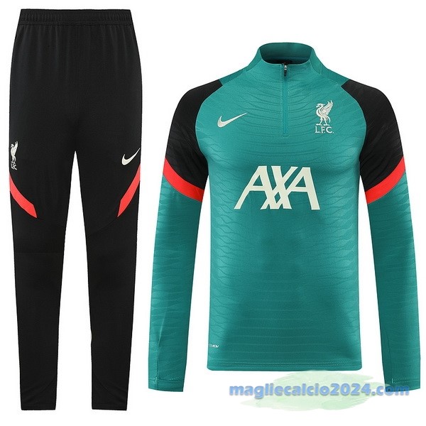 Set Completo Sudadera Formazione Liverpool 2022 2023 Nero Verde Poco Prezzo