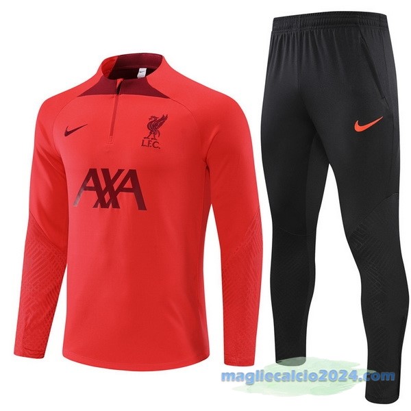 Set Completo Sudadera Formazione Liverpool 2022 2023 Rosso Nero Poco Prezzo