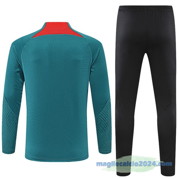 Set Completo Sudadera Formazione Liverpool 2022 2023 Verde Nero Poco Prezzo