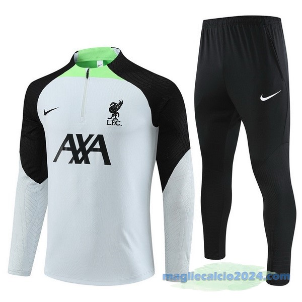Set Completo Sudadera Formazione Liverpool 2023 2024 Grigio I Nero Verde Poco Prezzo