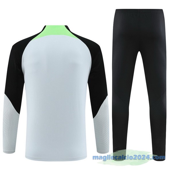 Set Completo Sudadera Formazione Liverpool 2023 2024 Grigio Nero Verde Poco Prezzo
