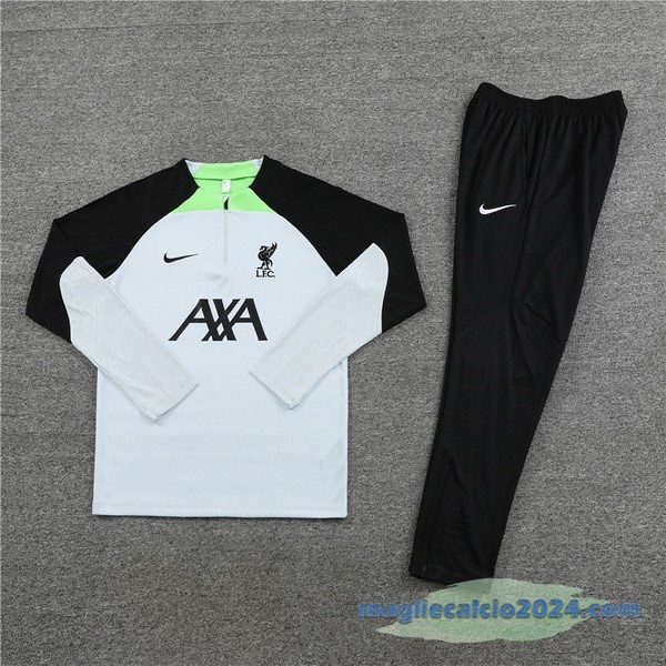 Set Completo Sudadera Formazione Liverpool 2023 2024 Grigio Nero Verde Poco Prezzo
