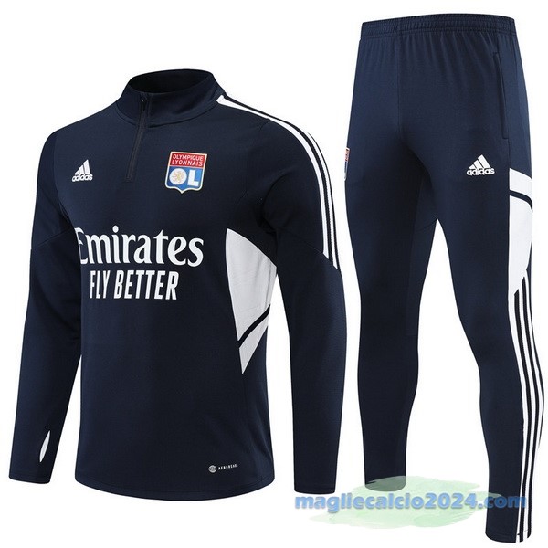 Set Completo Sudadera Formazione Lyon 2022 2023 Azul Navy Bianco Poco Prezzo