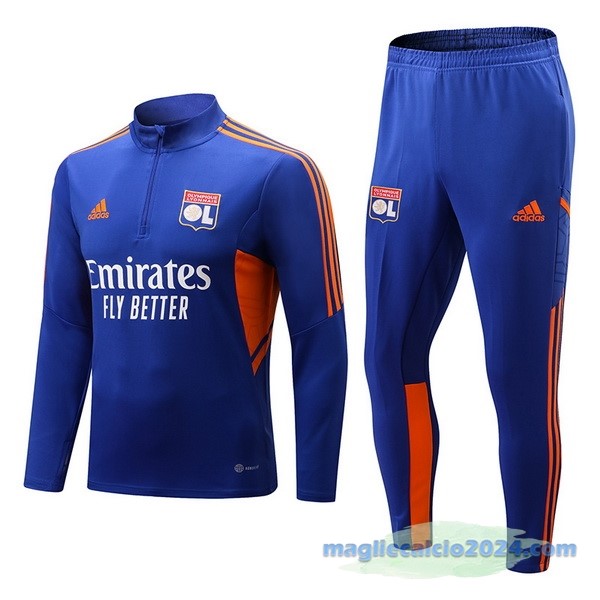 Set Completo Sudadera Formazione Lyon 2022 2023 Azul Rosso Poco Prezzo