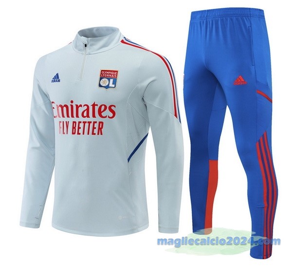 Set Completo Sudadera Formazione Lyon 2022 2023 Grigio Azul Poco Prezzo