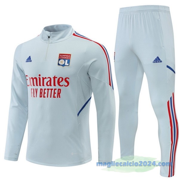 Set Completo Sudadera Formazione Lyon 2022 2023 Grigio Luce Poco Prezzo