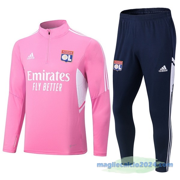 Set Completo Sudadera Formazione Lyon 2022 2023 Rosa Azul Poco Prezzo