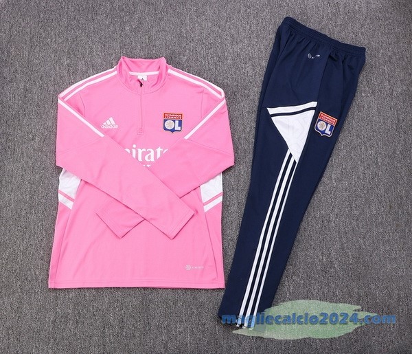 Set Completo Sudadera Formazione Lyon 2022 2023 Rosa Azul Poco Prezzo