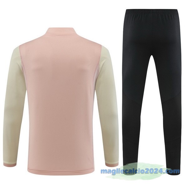 Set Completo Sudadera Formazione Lyon 2023 2024 Rosa Nero Poco Prezzo