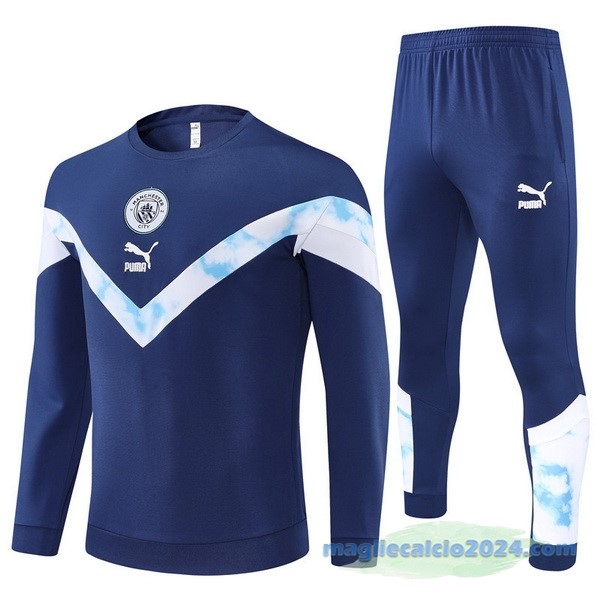 Set Completo Sudadera Formazione Manchester City 2022 2023 Azul Navy Bianco Poco Prezzo