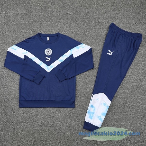Set Completo Sudadera Formazione Manchester City 2022 2023 Azul Navy Bianco Poco Prezzo