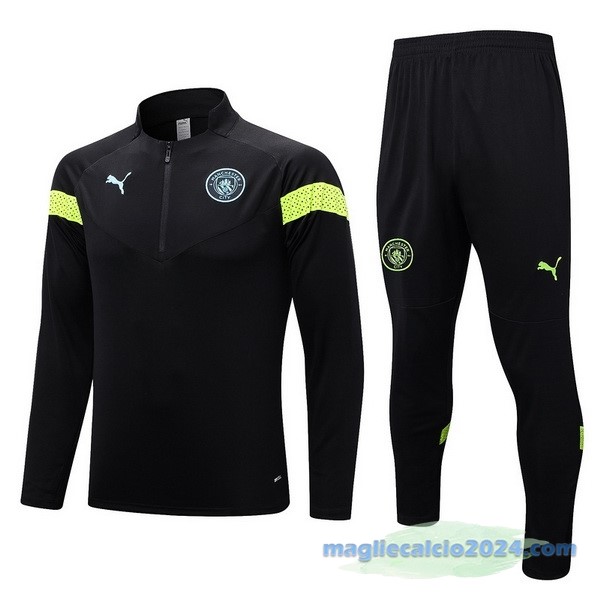 Set Completo Sudadera Formazione Manchester City 2022 2023 Nero Poco Prezzo