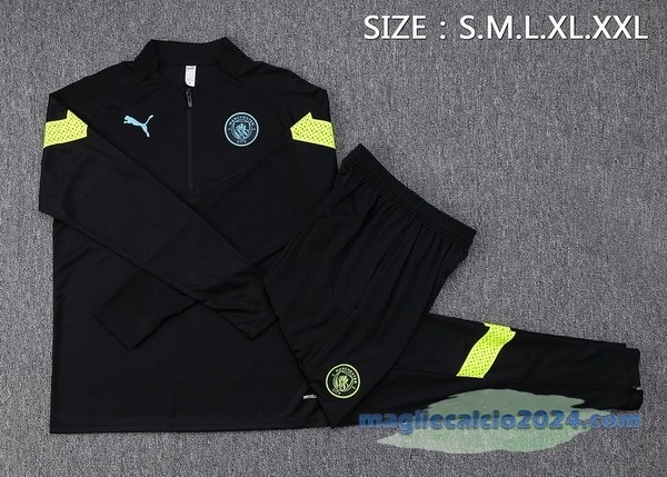 Set Completo Sudadera Formazione Manchester City 2022 2023 Nero Poco Prezzo
