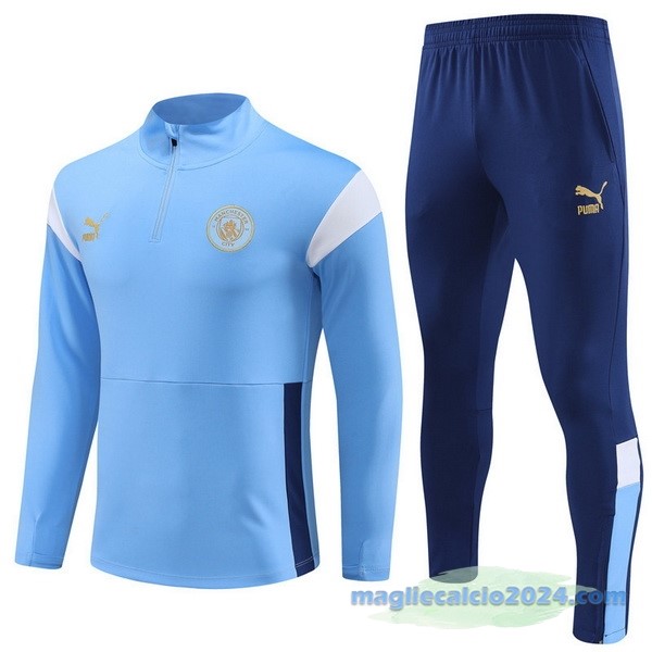 Set Completo Sudadera Formazione Manchester City 2023 2024 Azul III Bianco Poco Prezzo