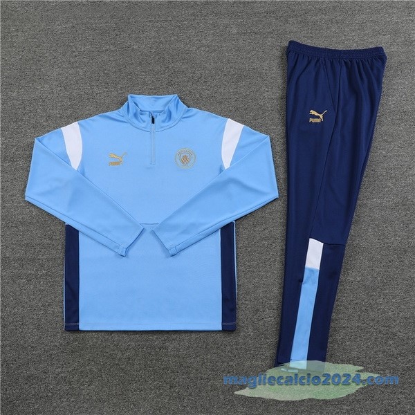 Set Completo Sudadera Formazione Manchester City 2023 2024 Azul III Bianco Poco Prezzo