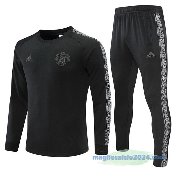 Set Completo Sudadera Formazione Manchester United 2022 2023 II Nero Poco Prezzo