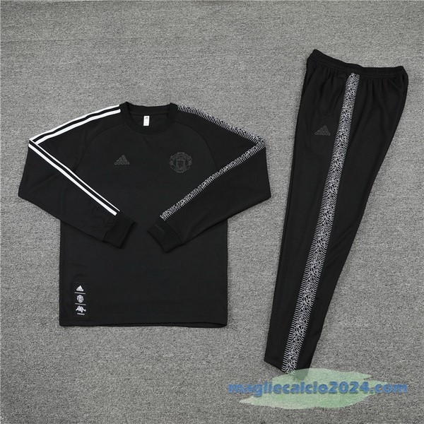 Set Completo Sudadera Formazione Manchester United 2022 2023 II Nero Poco Prezzo