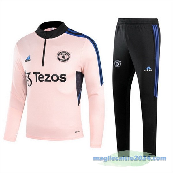 Set Completo Sudadera Formazione Manchester United 2022 2023 Rosa II Nero Poco Prezzo