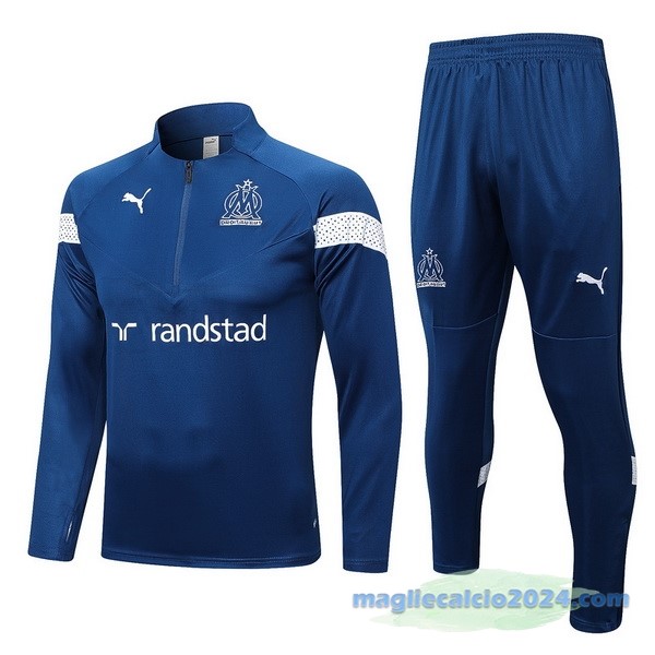 Set Completo Sudadera Formazione Marsella 2022 2023 Azul Navy Bianco Poco Prezzo