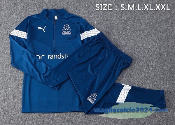 Set Completo Sudadera Formazione Marsella 2022 2023 Azul Navy Bianco Poco Prezzo