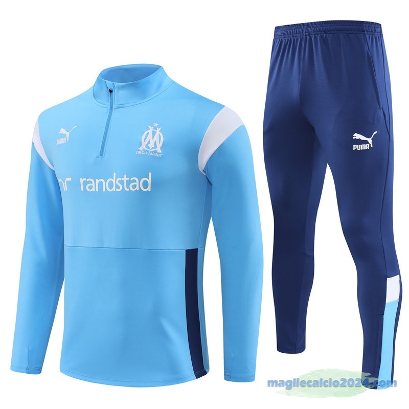 Set Completo Sudadera Formazione Marsella 2023 2024 Azul Bianco Poco Prezzo