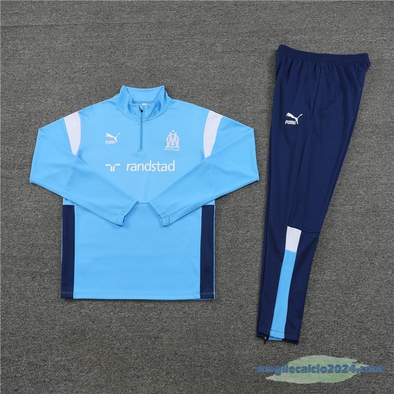 Set Completo Sudadera Formazione Marsella 2023 2024 Azul Bianco Poco Prezzo